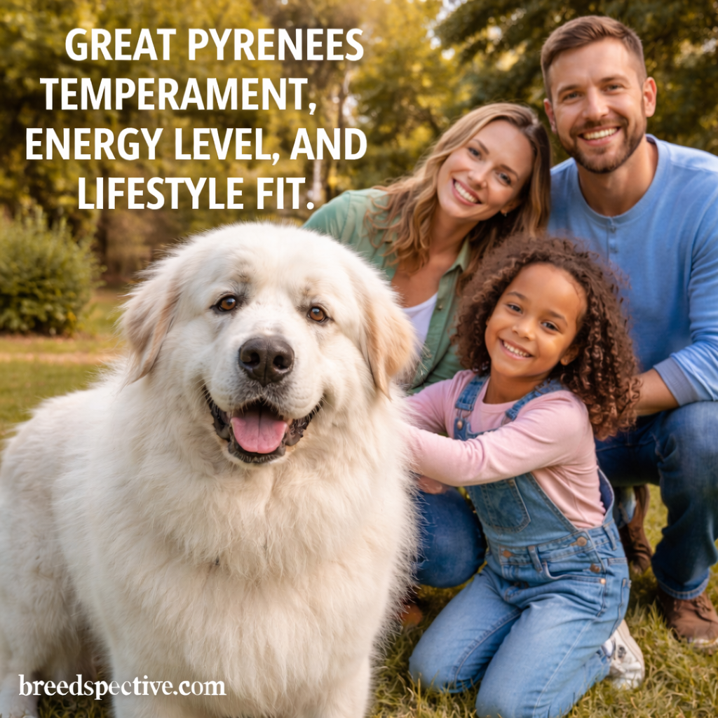Great Pyrenees Temperament, Energy Level, and Lifestyle Fit